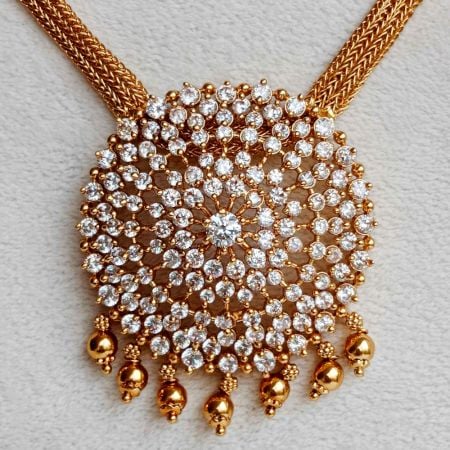 Handmade Brass Metal Jewellery Crystal Pendant Set